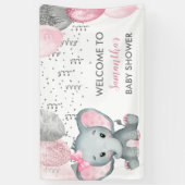 かわいい女の子の象のバルーン赤ちゃんシャワー 横断幕 (縦)