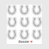 かわいい女の子の豪華な銀のグリッター馬蹄セット シール (シート)