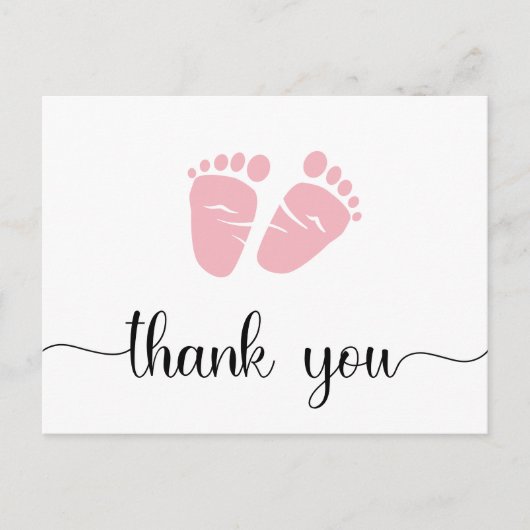 かわいい女の子の赤ちゃんシャワーありがとう ポストカード