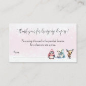 かわいい女の子の赤ちゃんシャワーおむつラッフルリクエスト エンクロージャーカード (裏面)