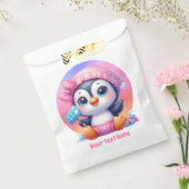 かわいい女の子の赤ちゃんシャワーのカスタマイズ可能ペンギン フェイバーバッグ (封をした状態)