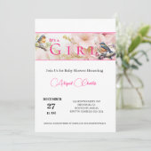 かわいい女の子の赤ちゃんシャワーカードだ 招待状 (スタンド正面)