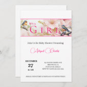 かわいい女の子の赤ちゃんシャワーカードだ 招待状 (正面/裏面)