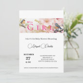 かわいい女の子の赤ちゃんシャワーカードだ 招待状 (スタンド正面)