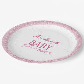かわいい女の子の赤ちゃんシャワー ペーパープレート (アングル)