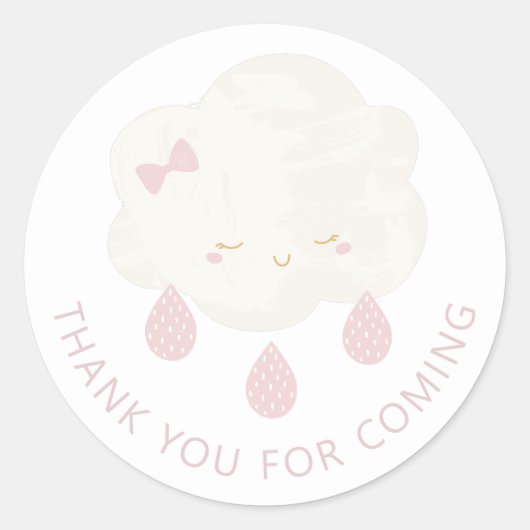 かわいい女の子の雲。の感謝していために赤ん来だ ラウンドシール (正面)