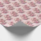 かわいい女の子の靴タイル模様 ラッピングペーパー (角)