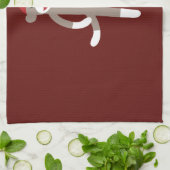 かわいい女の子の靴下のサルを赤で飾る キッチンタオル (折り畳み)