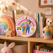 かわいい女の子の1歳の誕生日パーティーの記念品 セラミックオーナメント