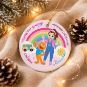 かわいい女の子の1歳の誕生日パーティーの記念品 セラミックオーナメント