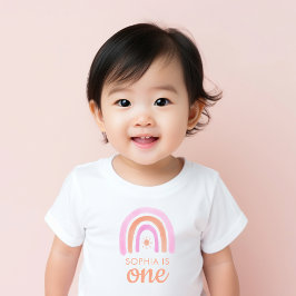 かわいい女の子の1歳誕生日Tシャツ ベビーTシャツ