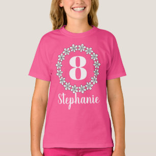 かわいい女の子の8歳児のための第8誕生日のワイシャツ Tシャツ