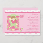 かわいい女の子のsleepoverの誕生日のパーティの招待状 招待状 (正面/裏面)