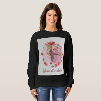 かわいい女の子のTシャツ - おしゃれなグラフィックTee 女性用 スウェットシャツ