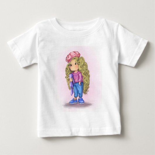 かわいい女の子のTシャツ ベビーTシャツ (正面)
