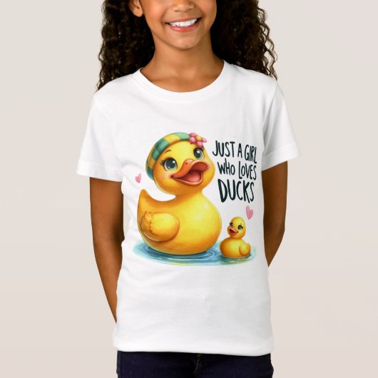 かわいい女の子はアヒルが大好き Tシャツ (正面)
