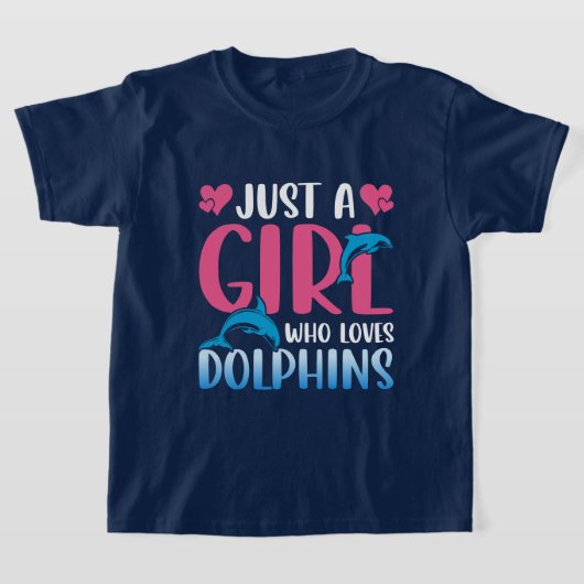 かわいい女の子はイルカが大好き Tシャツ (レイダウン)