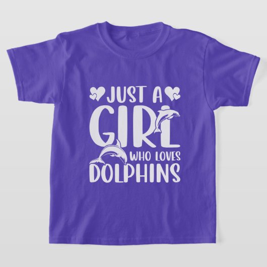 かわいい女の子はイルカが大好き Tシャツ (レイダウン)