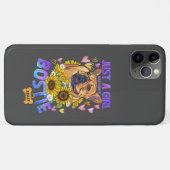 かわいい女の子はボストンテリアひまわりケースを愛する Case-Mate iPhoneケース (裏面(横))