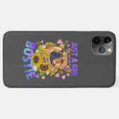 かわいい女の子はボストンテリアひまわりケースを愛する Case-Mate iPhoneケース (裏面(横))