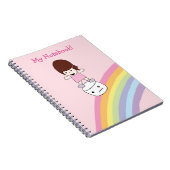 かわいい女の子はマシュマロのノートの虹をサーフします ノートブック (右側)