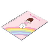 かわいい女の子はマシュマロのノートの虹をサーフします ノートブック (左側)