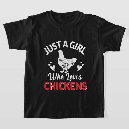 かわいい女の子は鶏が大好き Tシャツ (レイダウン)