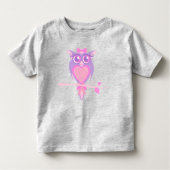 かわいい女の子らしフクロウの子供たちはTシャツを丸める トドラーTシャツ (正面)