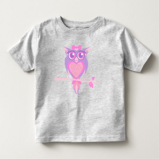 かわいい女の子らしフクロウの子供たちはTシャツを丸める トドラーTシャツ (正面)
