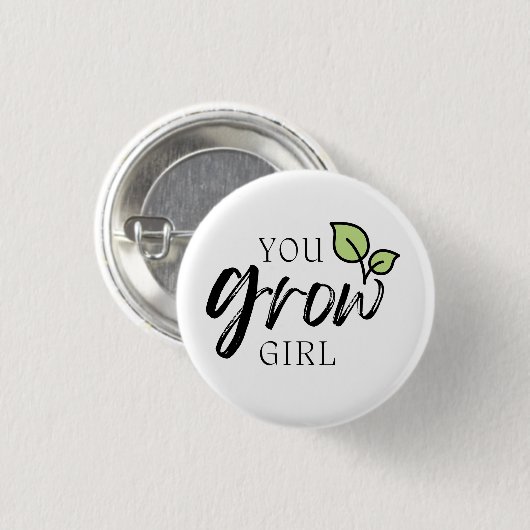 かわいい女の子を育てる植物愛好家 缶バッジ (正面&裏面)