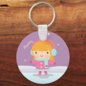 かわいい女の子アイススケーター子供へ キーホルダー (正面)