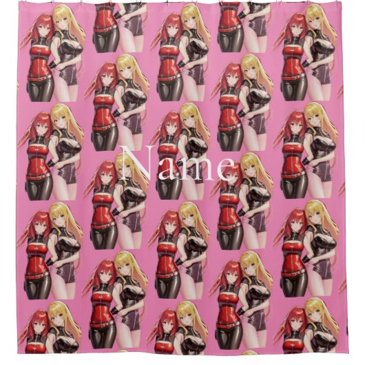 かわいい女の子アニメサンダー_Cove シャワーカーテン (正面)