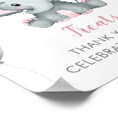 かわいい女の子エレファントバルーン赤ちゃんシャワートリート ポスター (角)