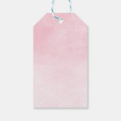 かわいい女の子エレファントピンクバルーン赤ちゃんシャワー ギフトタグ (裏面)