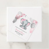 かわいい女の子エレファントピンクバルーン赤ちゃんシャワー フェイバータグ (インサイチュ)