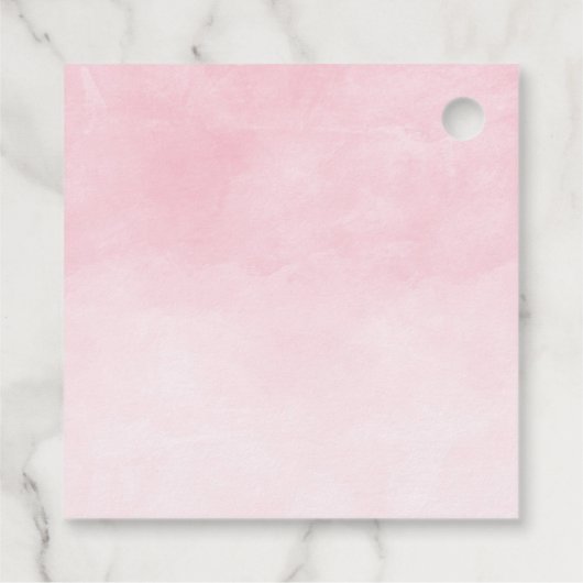 かわいい女の子エレファントピンクバルーン赤ちゃんシャワー フェイバータグ (裏面)