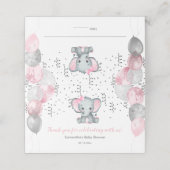 かわいい女の子エレファントピンクバルーン赤ちゃんシャワー プレイスカード (外部開封)