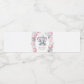 かわいい女の子エレファントピンクバルーン赤ちゃんシャワー ペットボトルラベル (シングルラベル)