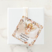 かわいい女の子エンジェル赤面とアイボリー花バプテスマ フェイバータグ (インサイチュ)