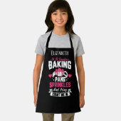 かわいい女の子カップケーキベーキング追加の名前 エプロン (インサイチュ)