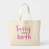 かわいい女の子ギフトサッサッシー以来誕生ギフト ラージトートバッグ (正面)