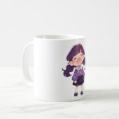 かわいい女の子グラフィックコーヒーマグ完璧なギフト子供へ コーヒーマグカップ (正面左)