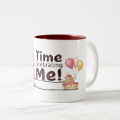 かわいい女の子コアラの誕生日 名前入り コーヒーマグ ツートーンマグカップ (正面右)