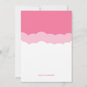 かわいい女の子ゴムダッキー（アヒルちゃん）ベビーシャワー 招待状 (裏面)