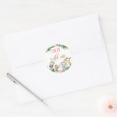 かわいい女の子サファリをテーマにした誕生日パーティーのお気に入り ラウンドシール (封筒)