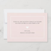 かわいい女の子サンキューピンクローズグリッター | フォト 案内状 (裏面)