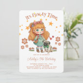 かわいい女の子ザポーティタイム誕生日 招待状 (スタンド正面)