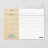 かわいい女の子シェフキッズ料理レシピカード ポストカード (裏面)