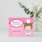 かわいい女の子シェフ料理ベーキング誕生会 招待状 (スタンド正面)