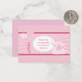 かわいい女の子シャワーサンキューカード ノートカード (正面/裏面インサイチュ)
